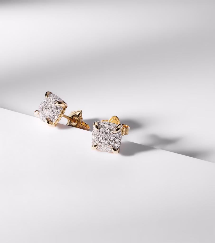 David Yurman Chatelaine 18kt Gold Earrings with Diamonds