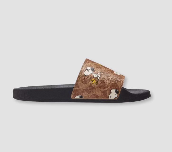Coach x Peanuts Udele Sport Slide Snoopy print