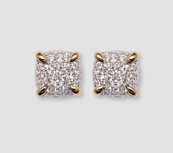 David Yurman Chatelaine 18kt Gold Earrings with Diamonds