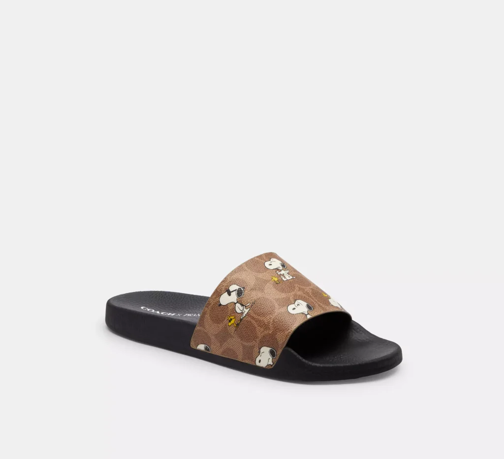 Coach x Peanuts Udele Sport Slide Snoopy print