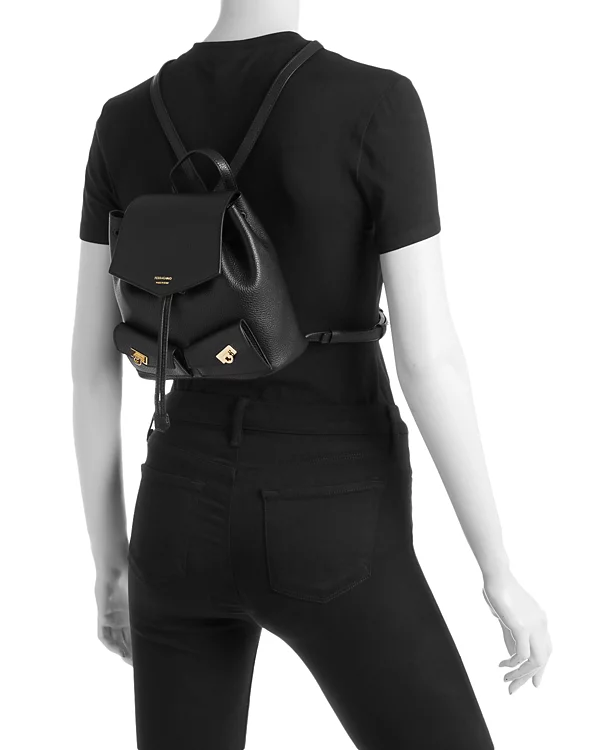 Ferragamo Gancini Leather Backpack - xiceditorial - xic editorial
