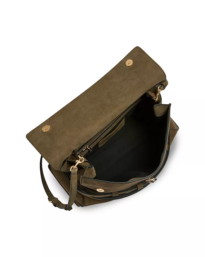Moschino Tie Me Suede Shoulder Bag - xiceditorial - xic editorial