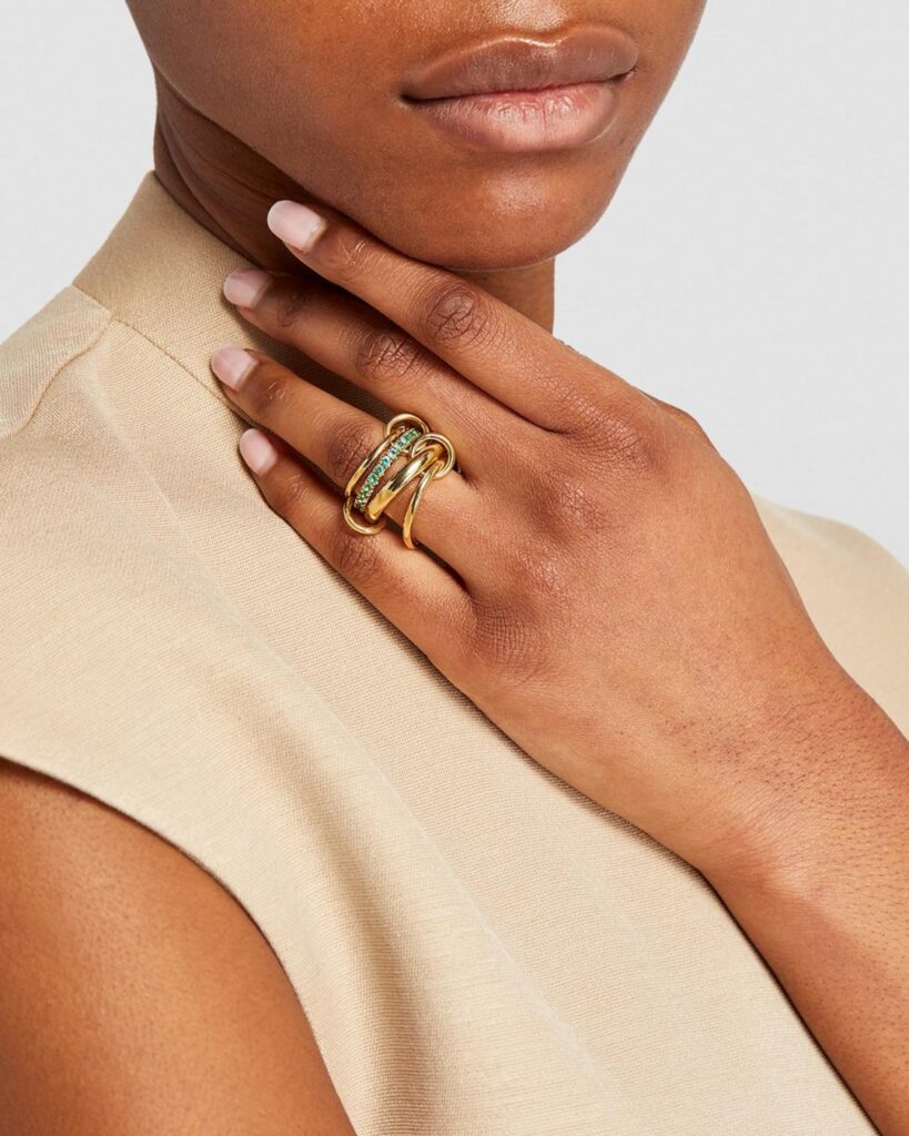 Spinelli Kilcollin Yellow Gold and Emerald Janssen Ring - xic editorial