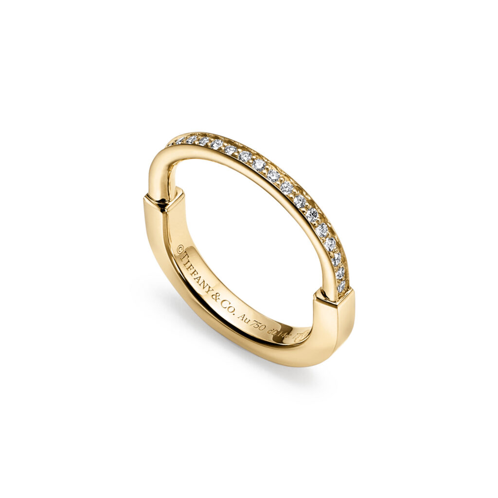 Tiffany Lock Ring in Yellow Gold with Diamonds