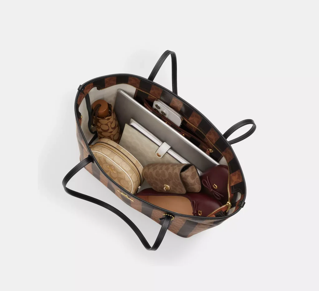 Coach City Tote Bag with Stripe
