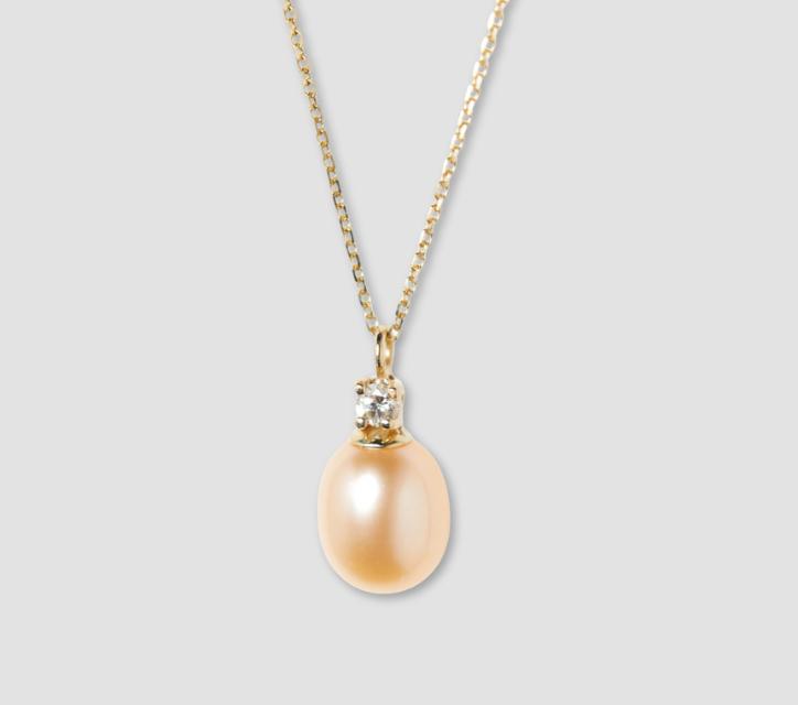 Catbird Pearl and White Diamond Necklace