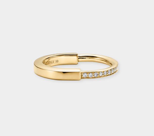Tiffany Lock Ring in Yellow Gold with Diamonds