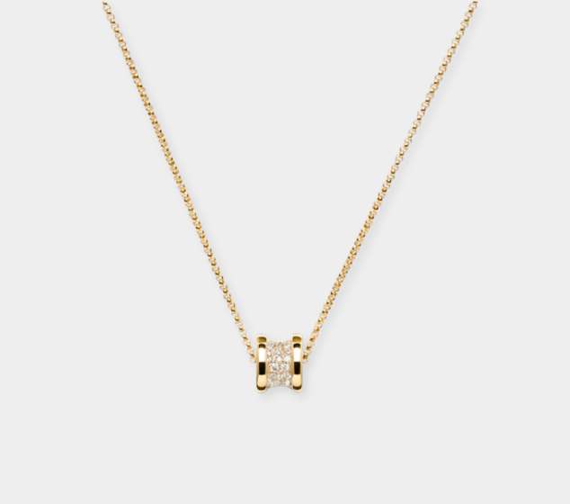 Bvlgari B.Zero1 Necklace 18kt Gold Pendant with Diamonds - xiceditorial - xic editorial