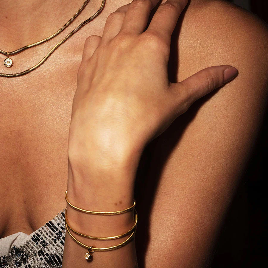 Womens Gold Snake Bracelet 4 2