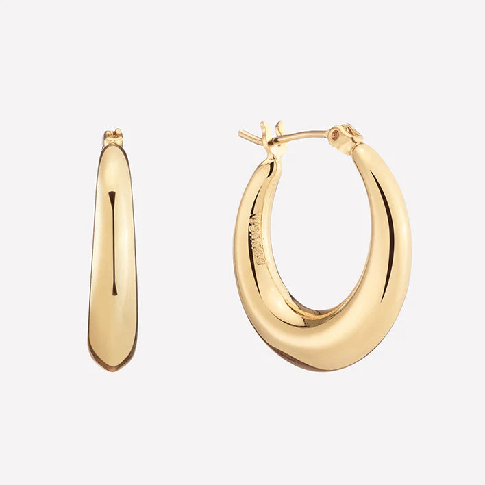 Womens Puffed Hoop Earrings 1