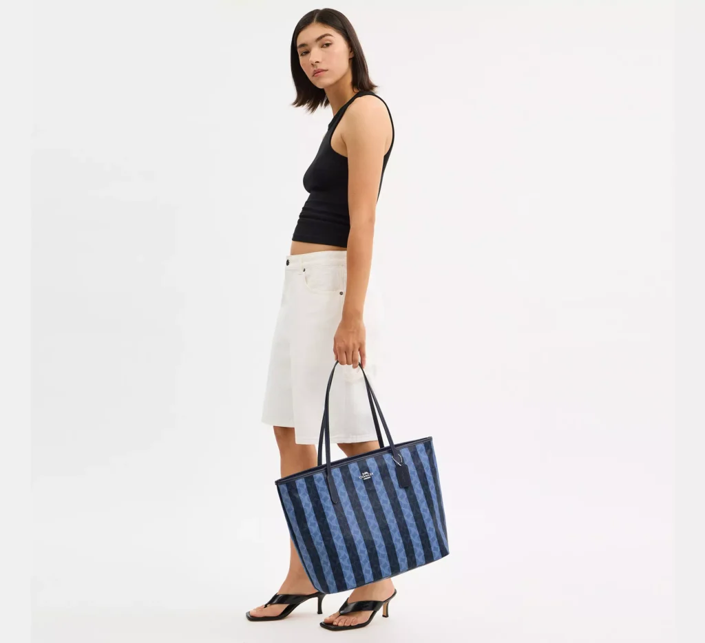 Coach City Tote Bag with Stripe