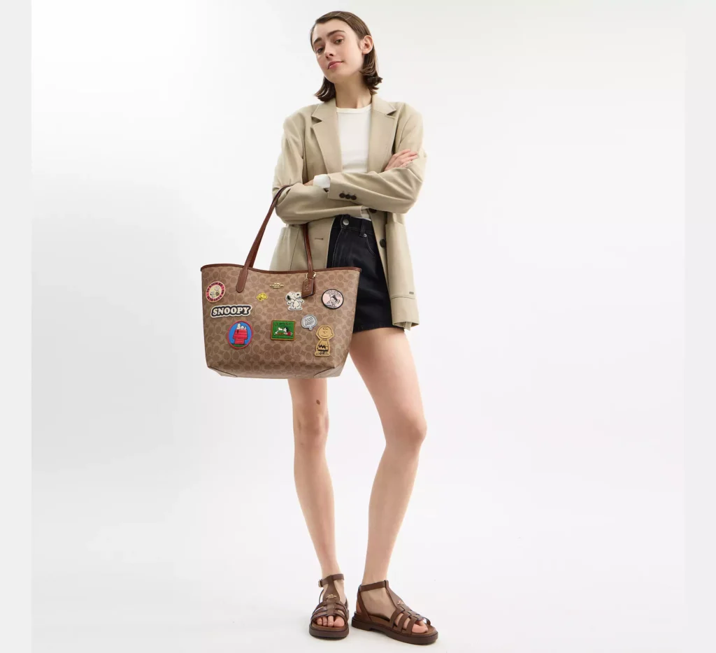 Coach x Peanuts City Tote in Signature Canvas with Patches