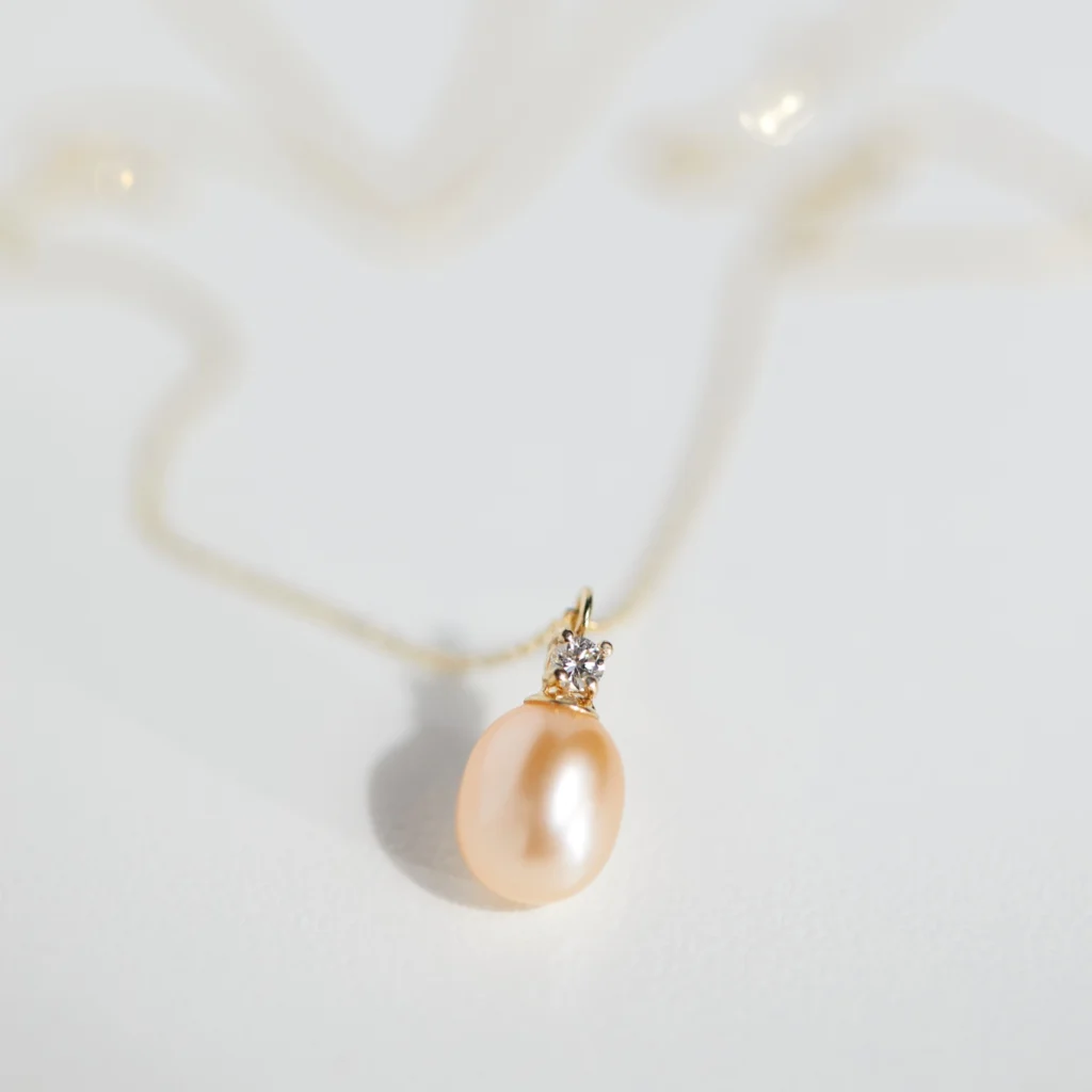 Catbird Pearl and White Diamond Necklace