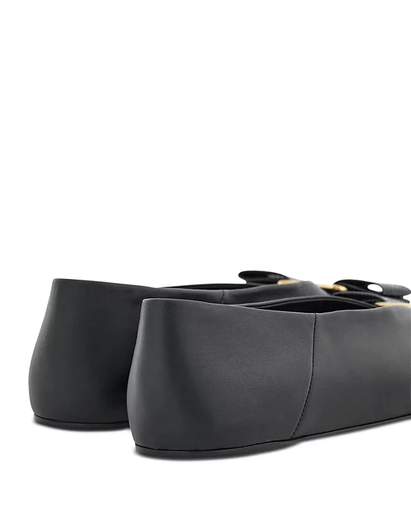 Ferragamo Vanna Leather Bow Flats - xiceditorial - xic editorial