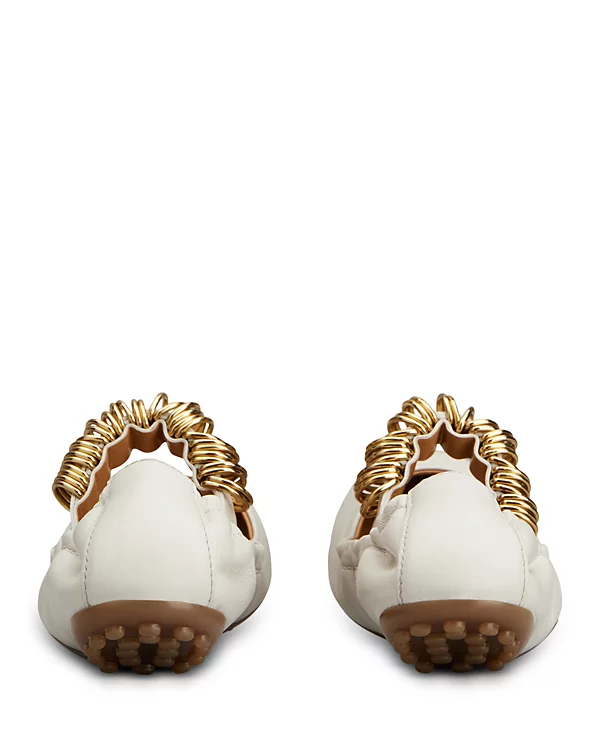 Tod’s Ballerina Embellished Leather Flats - xiceditorial - xic editorial