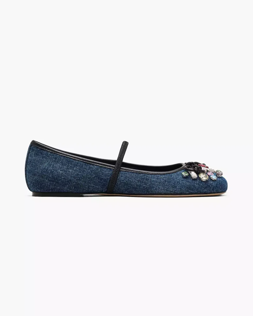 Marc Jacobs Gem Denim Sabrina Ballerina - xiceditorial - xic editorial