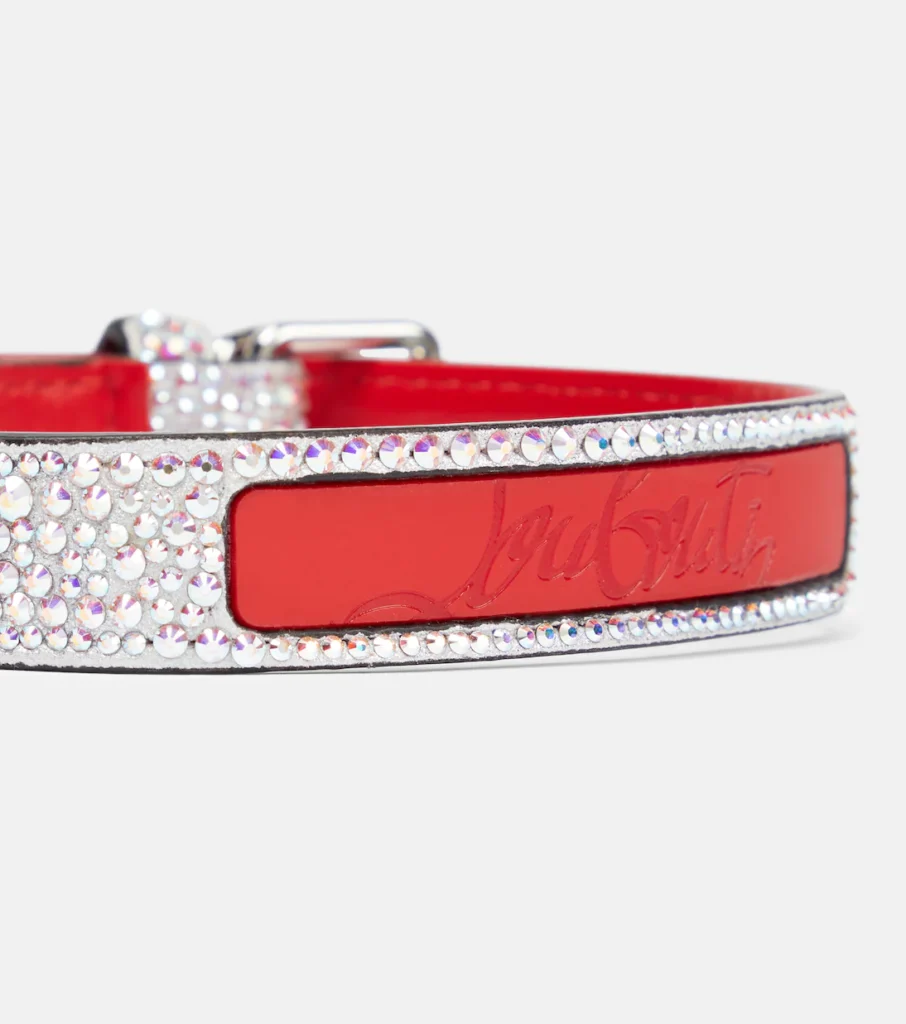 Christian Louboutin Loubicollar embellished leather dog collar - xiceditorial -xic editorial