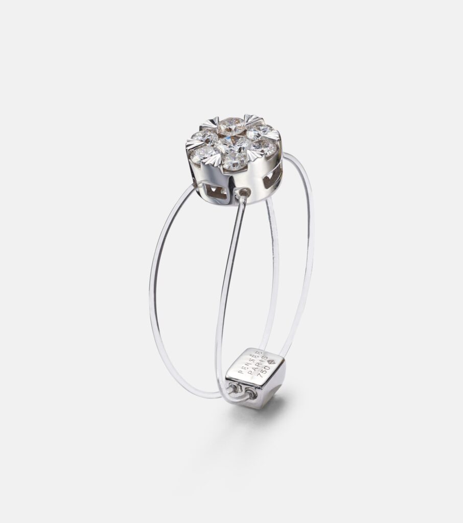 Persée Floating Gold Diamond Ring - xic editorial