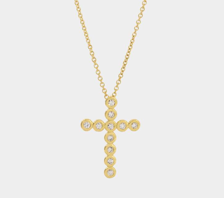Octavia Elizabeth Cross Necklace 18k Gold & Diamonds - xiceditorial - xic editorial
