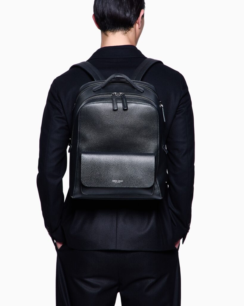 Giorgio Armani Round Leather Backpack - xiceditorial - xic editorial