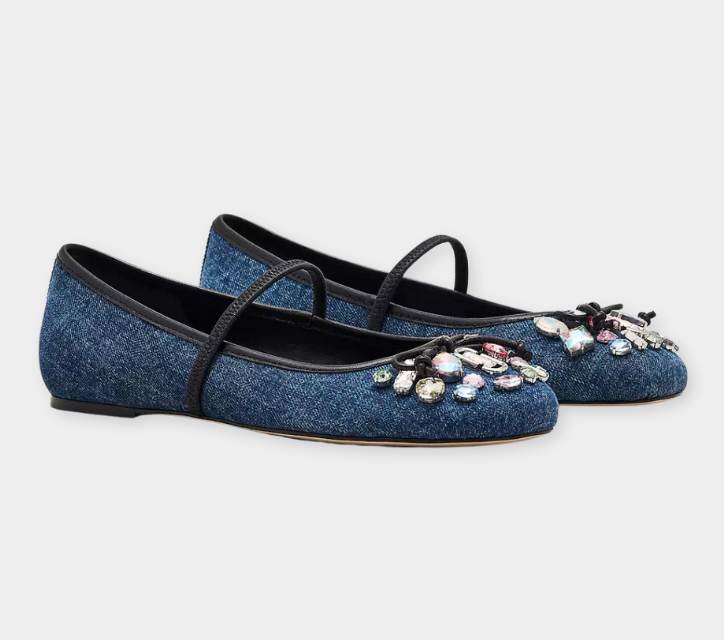 Marc Jacobs Gem Denim Sabrina Ballerina - xiceditorial - xic editorial