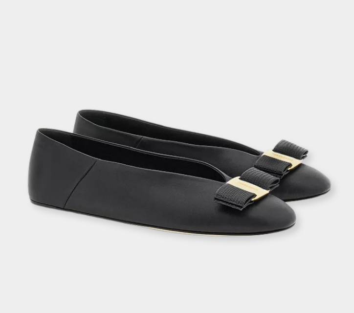 Ferragamo Vanna Leather Bow Flats - xiceditorial - xic editorial
