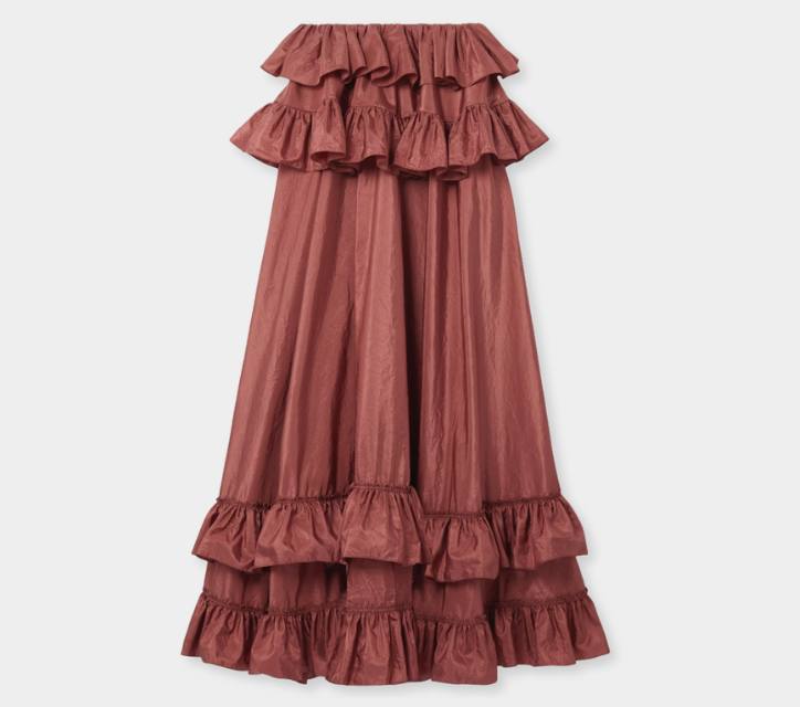 Chloé Ruffled Tiered Silk-Taffeta Skirt Maxi - xiceditorial - xic editorial