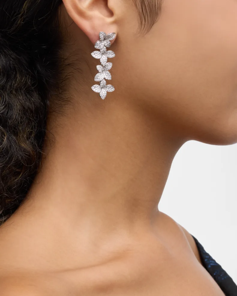 Pasquale Bruni Flower Diamond Earrings 18K White Gold - xiceditorial - xic editorial