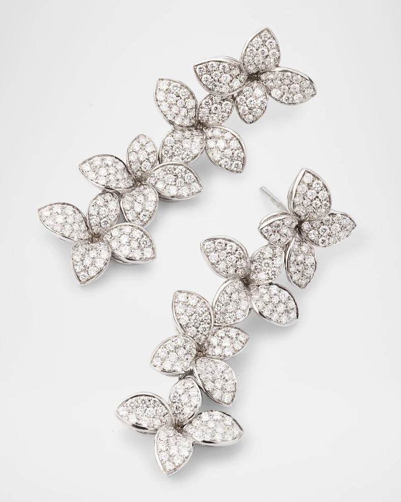 Pasquale Bruni Flower Diamond Earrings 18K White Gold - xiceditorial - xic editorial