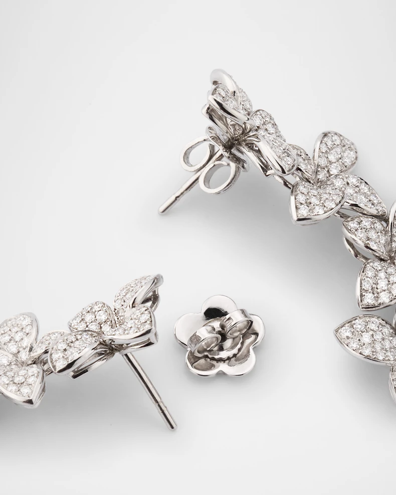 Pasquale Bruni Flower Diamond Earrings 18K White Gold - xiceditorial - xic editorial