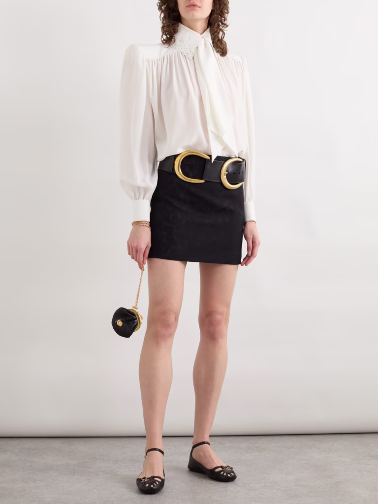 Chloé Pussy-Bow Broderie Anglaise Silk Shirt - xiceditorial - xic editorial