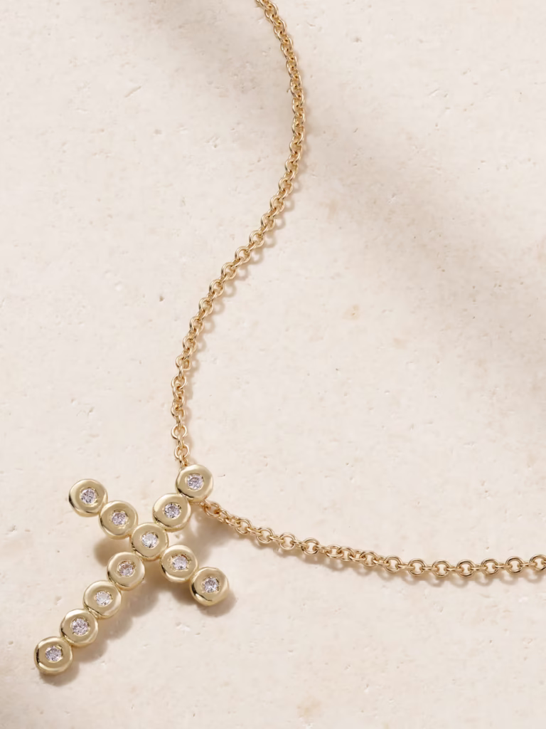 Octavia Elizabeth Cross Necklace 18k Gold & Diamonds - xiceditorial - xic editorial