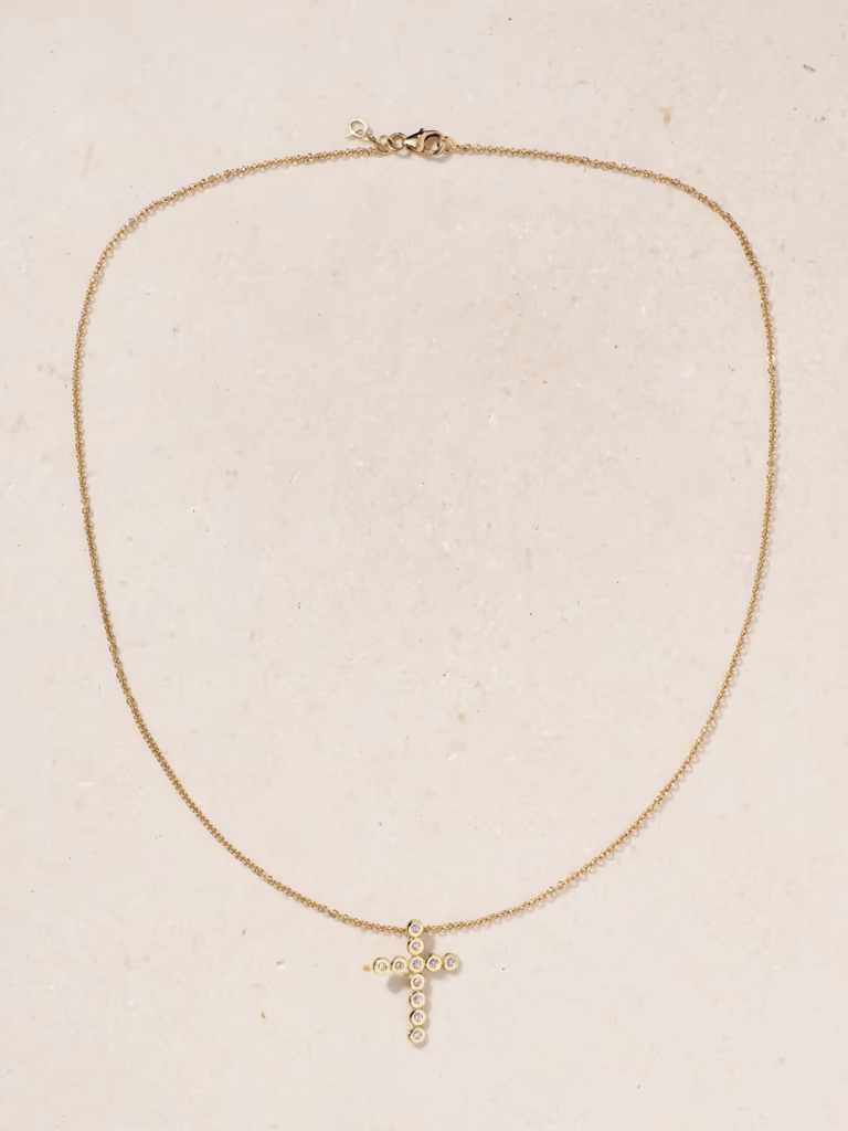 Octavia Elizabeth Cross Necklace 18k Gold & Diamonds - xiceditorial - xic editorial