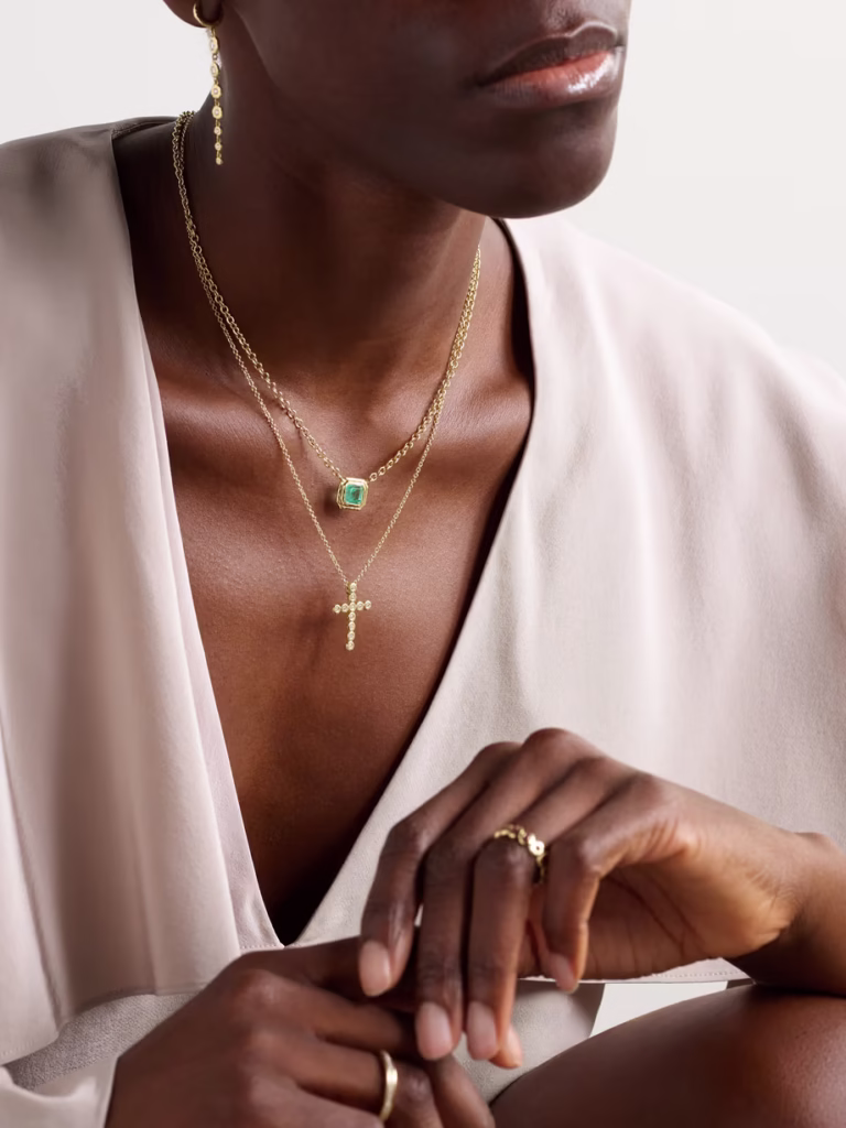 Octavia Elizabeth Cross Necklace 18k Gold & Diamonds - xiceditorial - xic editorial