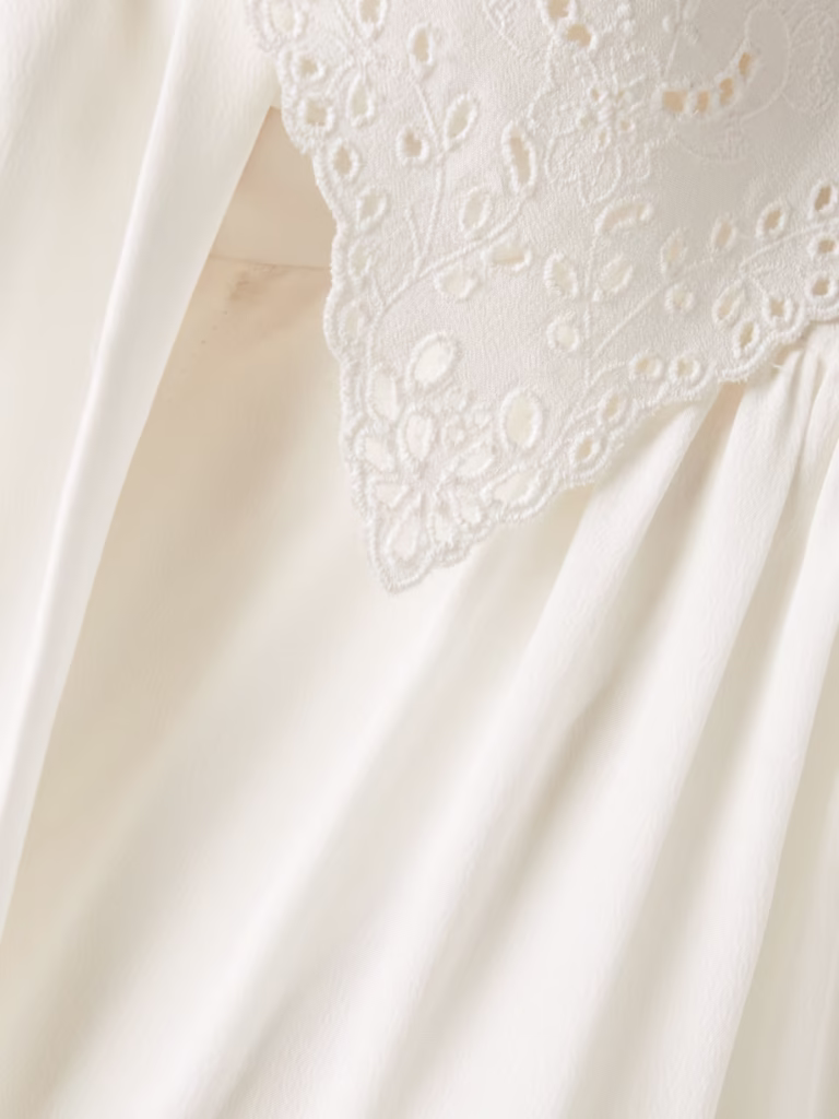 Chloé Pussy-Bow Broderie Anglaise Silk Shirt - xiceditorial - xic editorial