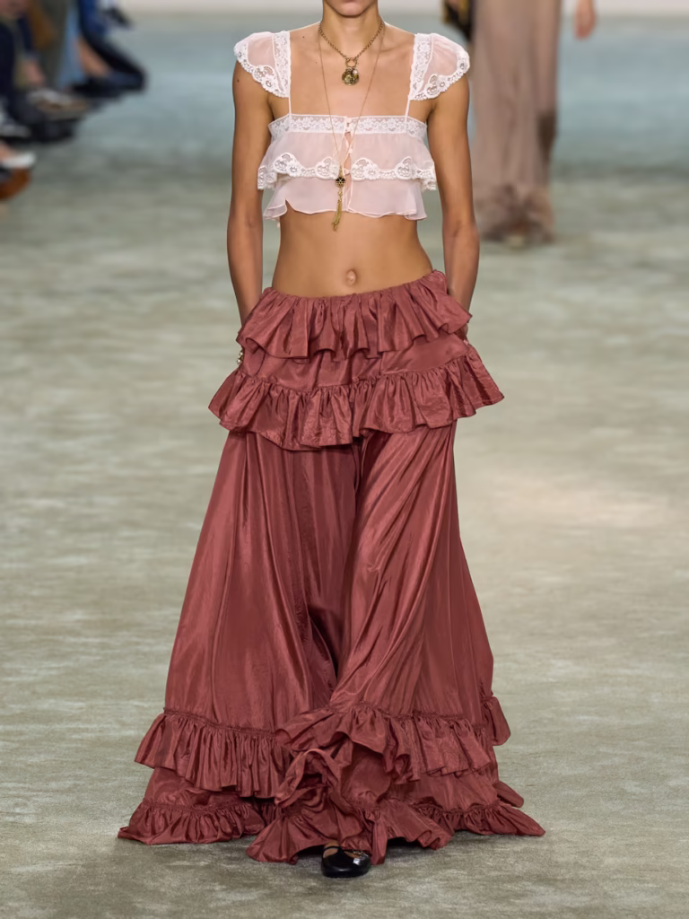 Chloé Ruffled Tiered Silk-Taffeta Skirt Maxi - xiceditorial - xic editorial