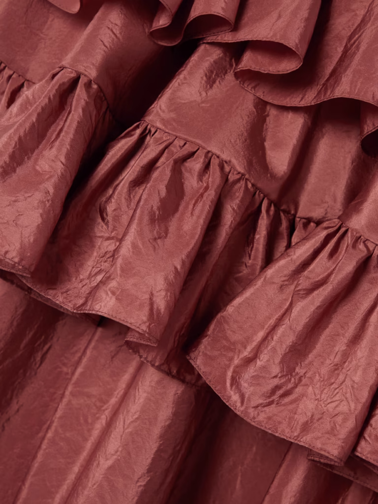 Chloé Ruffled Tiered Silk-Taffeta Skirt Maxi - xiceditorial - xic editorial