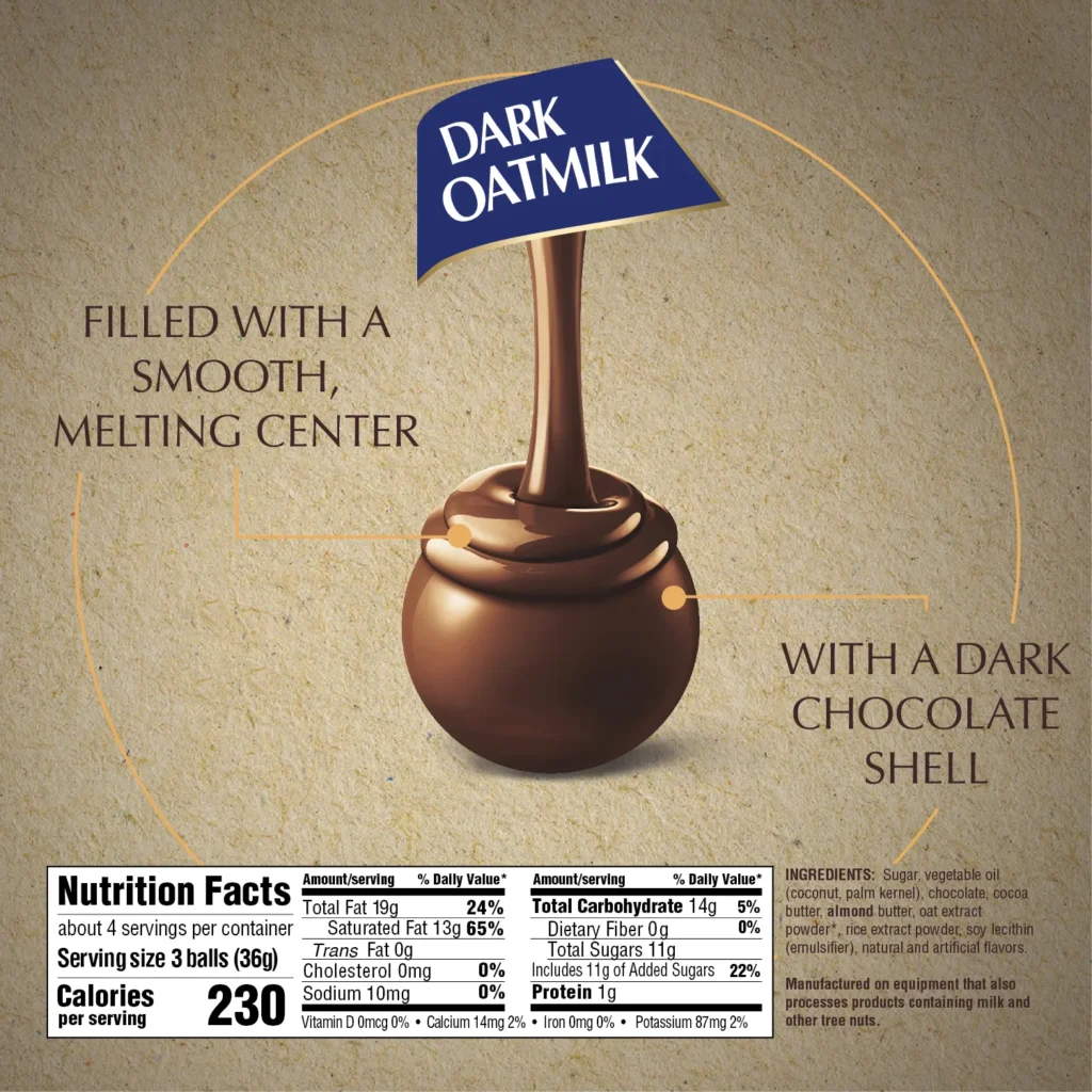 Lindt LINDOR Non-Dairy Oatmilk Dark Chocolate Truffles 5.1oz Bag - xiceditorial - xic editorial