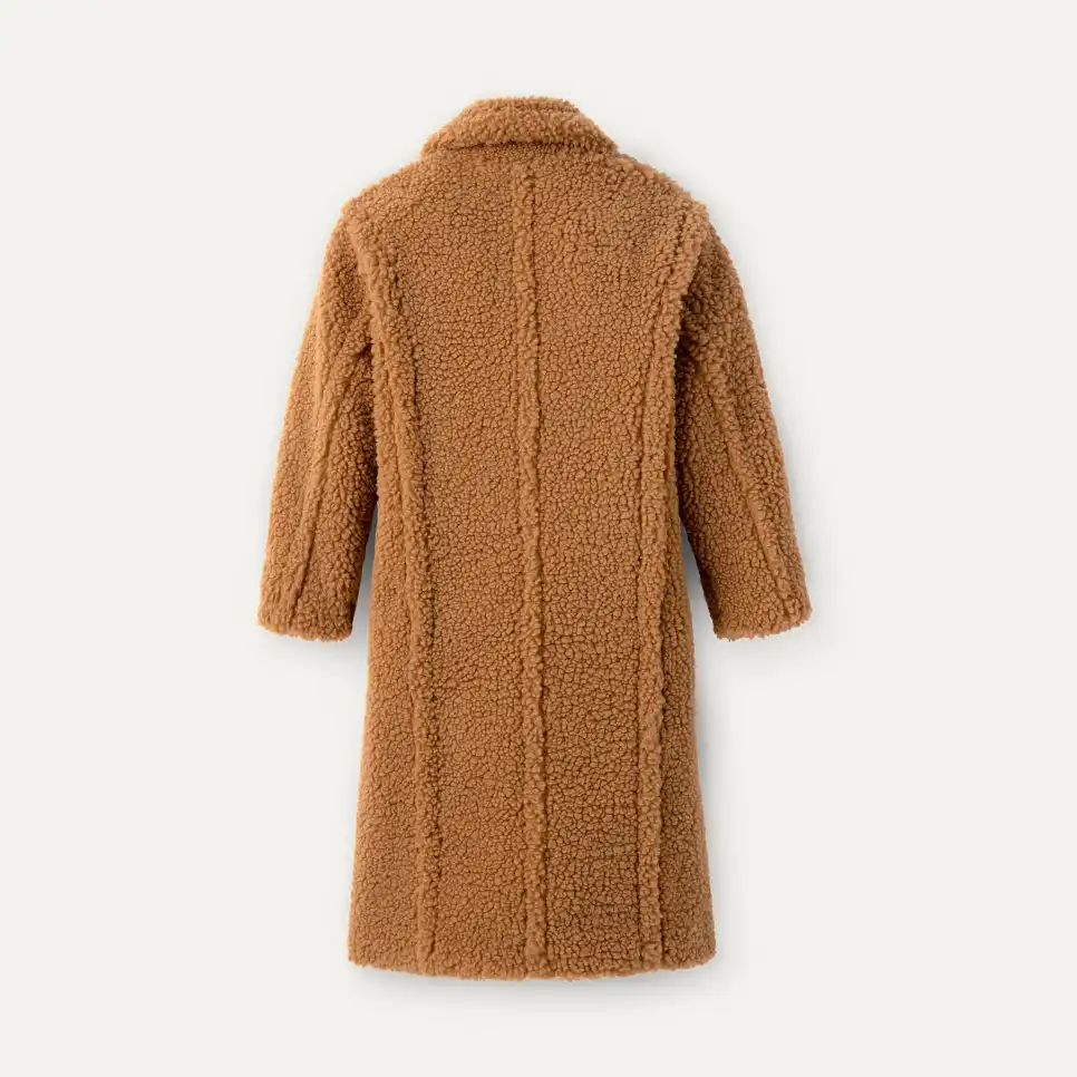 UGG Gertrude Long Teddy Coat Chestnut - xiceditorial - xic editorial