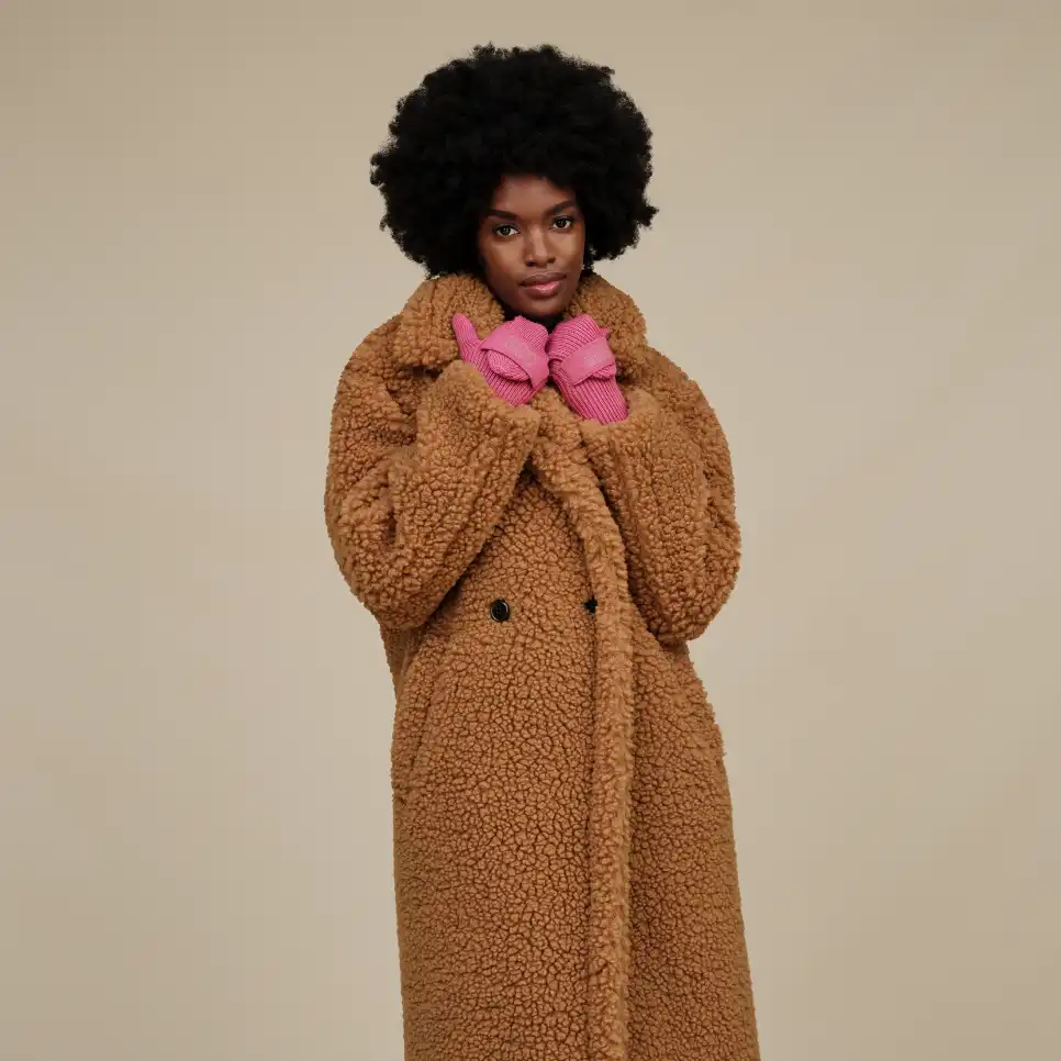 UGG Gertrude Long Teddy Coat Chestnut - xiceditorial - xic editorial
