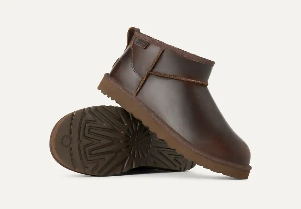 UGG Men’s Classic Ultra Mini Leather Regen Boots - xiceditorial -xic editorial