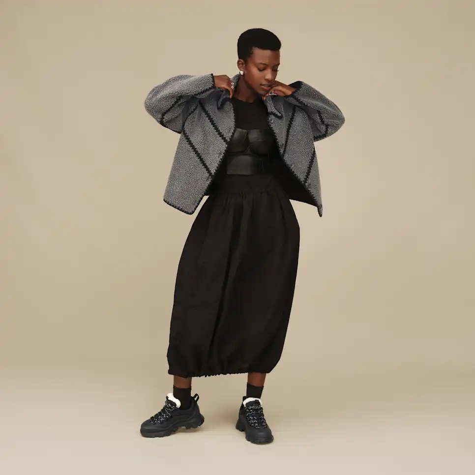 UGG Ellison UGGfluff Shell Jacket Charcoal - xiceditorial - xic editorial