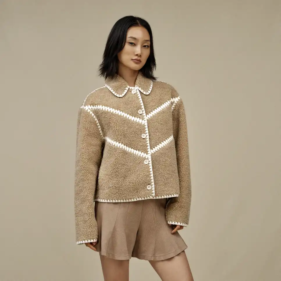 UGG Ellison UGGfluff Shell Jacket Sand - xiceditorial - xic editorial