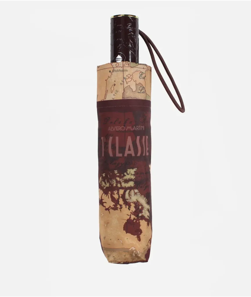 Alviero Martini Mini Auto Geo Bicolor Umbrella Brown - xiceditorial - xic editorial