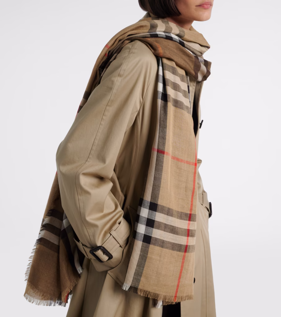 Burberry Check Wool and Silk Scarf Beige - xiceditorial - xic editorial