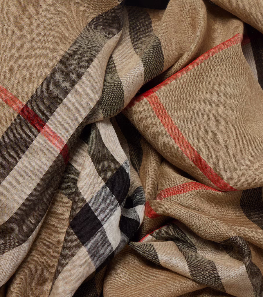 Burberry Check Wool and Silk Scarf Beige - xiceditorial - xic editorial