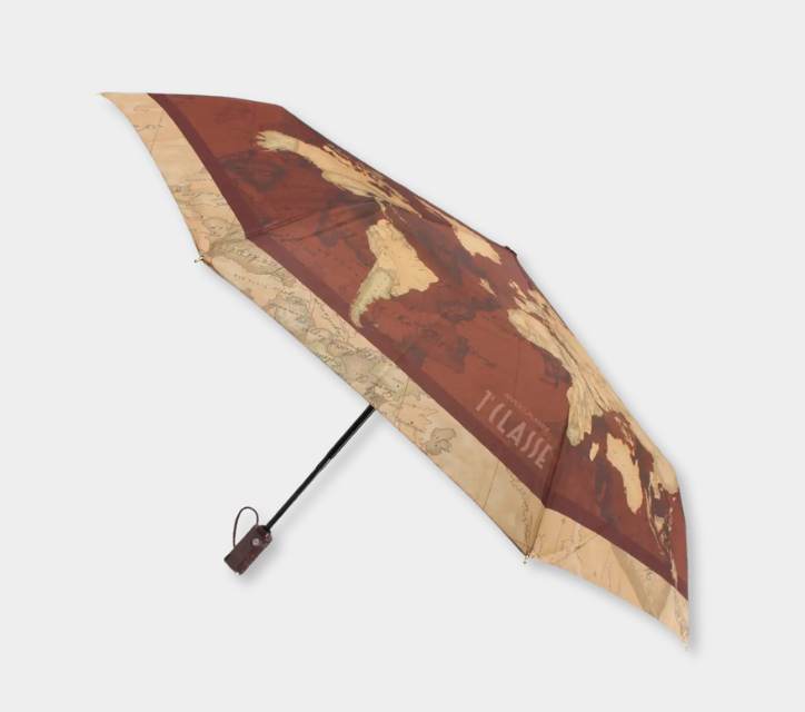 Alviero Martini Mini Auto Geo Bicolor Umbrella Brown - xiceditorial - xic editorial