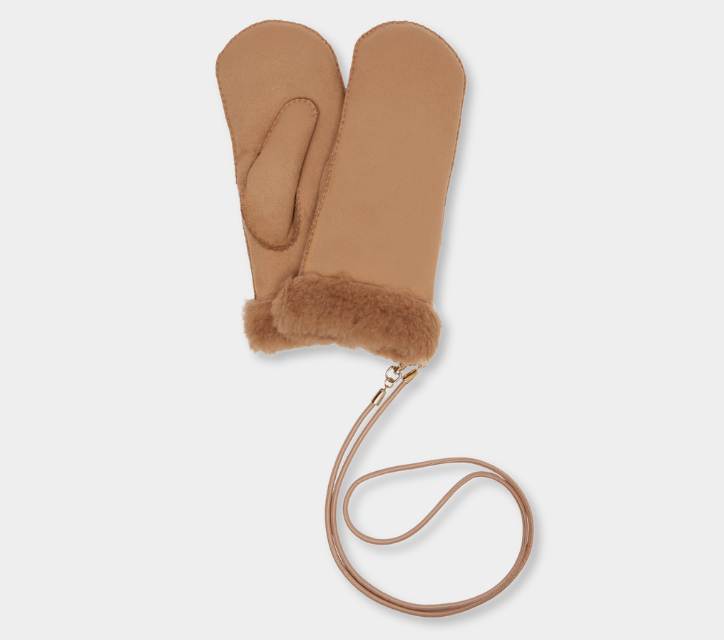 Max Mara Sand Shearling-Lined Gloves Brown - xiceditorial - xci editorial
