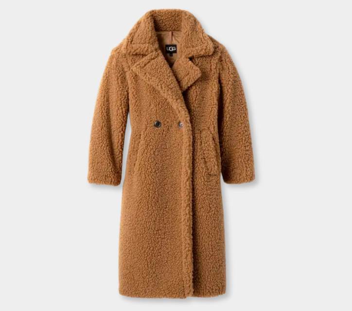UGG Gertrude Long Teddy Coat Chestnut - xiceditorial - xic editorial