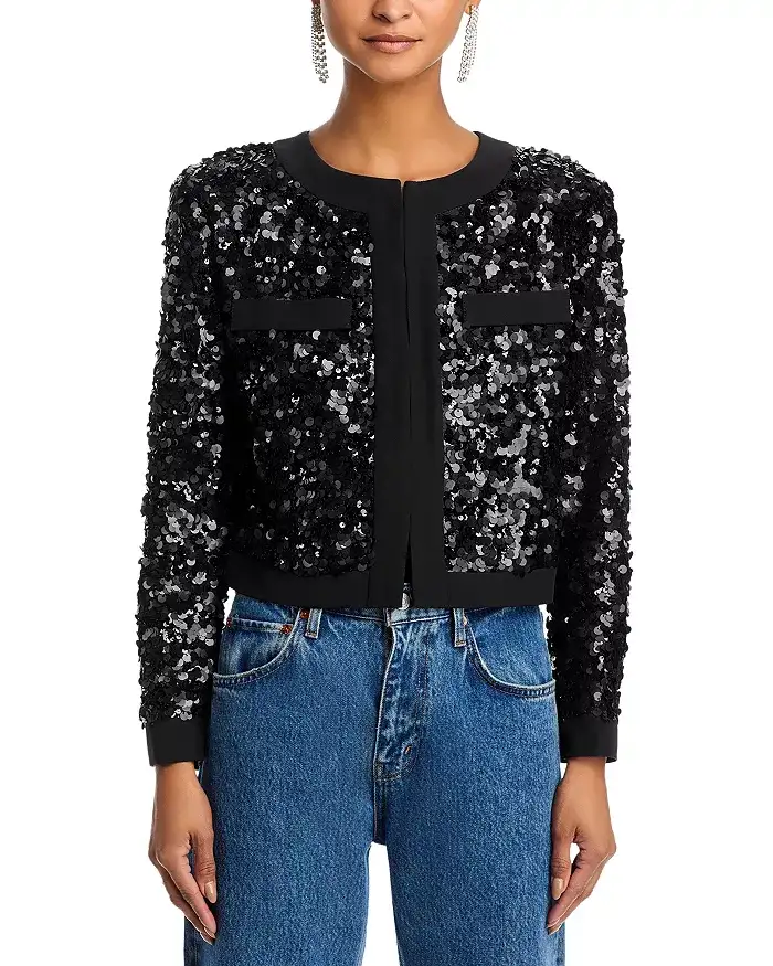 AQUA x Salvatore Rizza Sequinned Two Pocket Blazer xiceditorial xic editorial